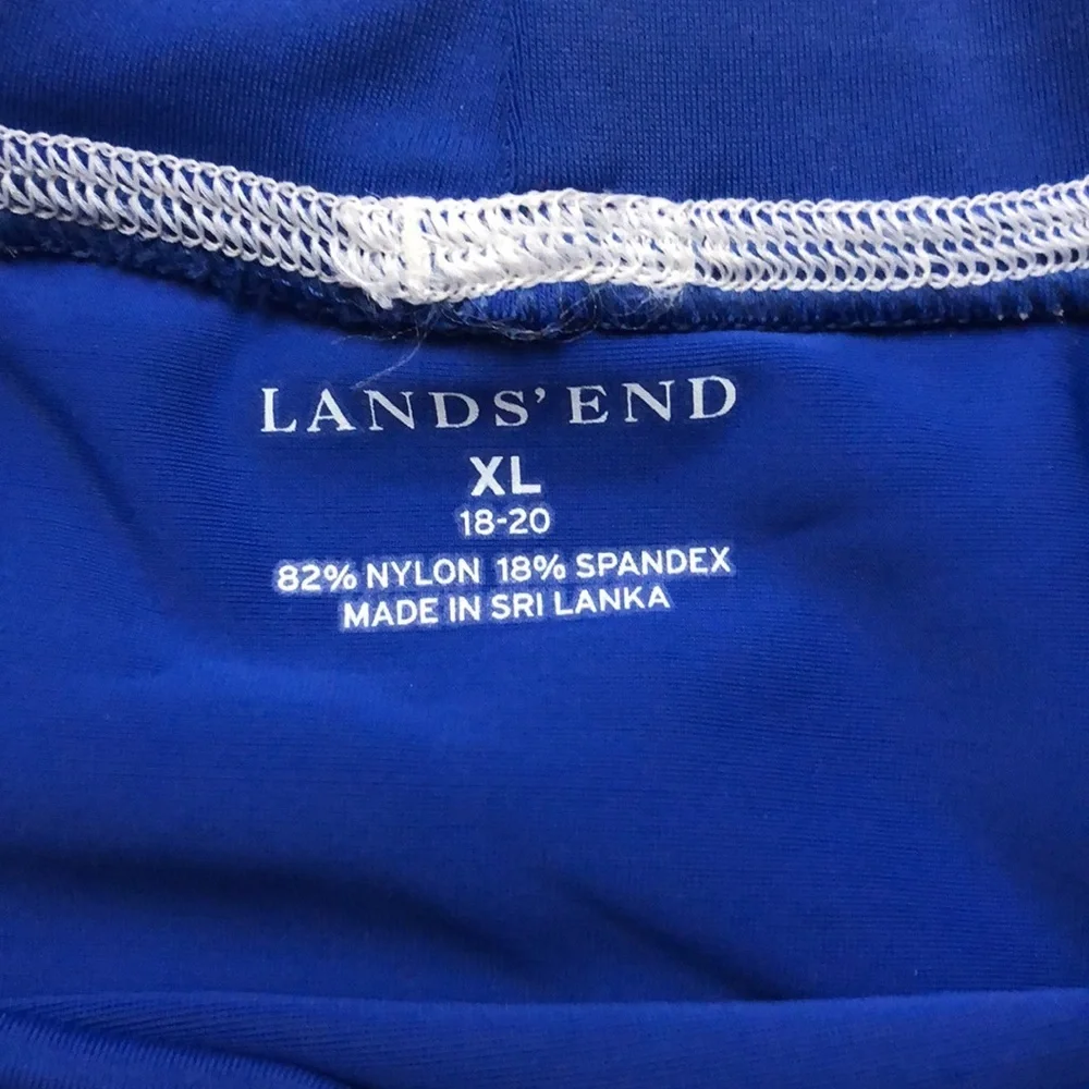 Lands’ End Boys Blue, Red, and Black Swim Rashguard